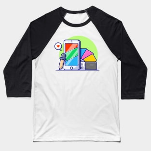 Phone with RGB Colors and Pantone CMYK Colors Cartoon Vector Icon Illustration Baseball T-Shirt